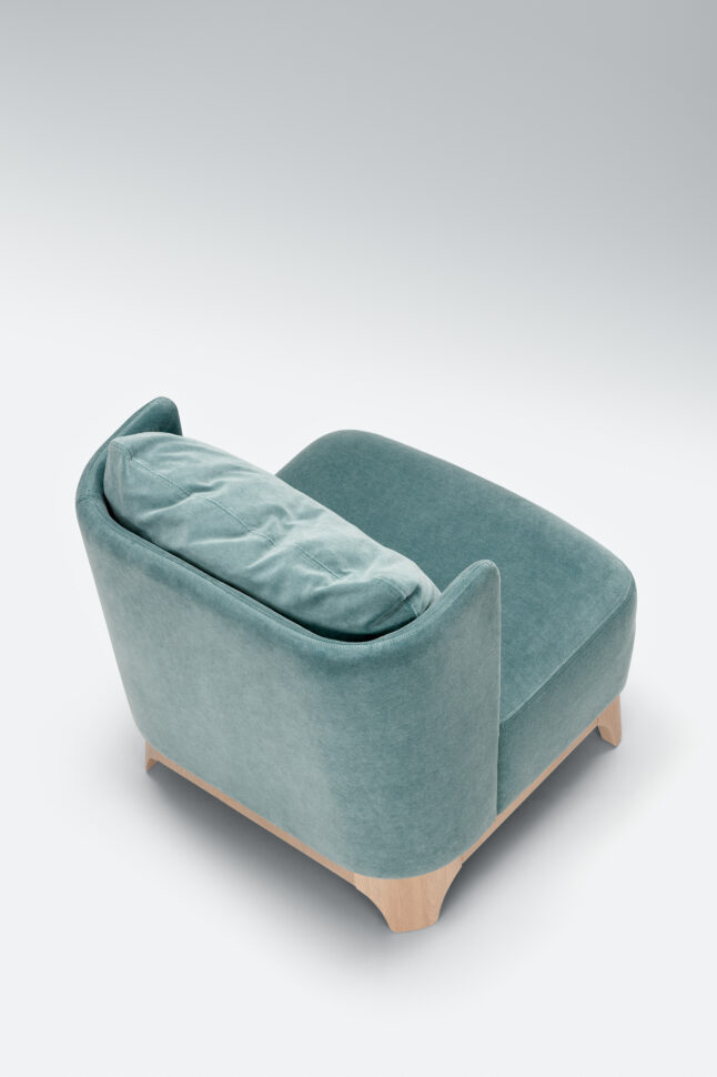 ALMA studio armchair malibu velvet4 turquoise 3