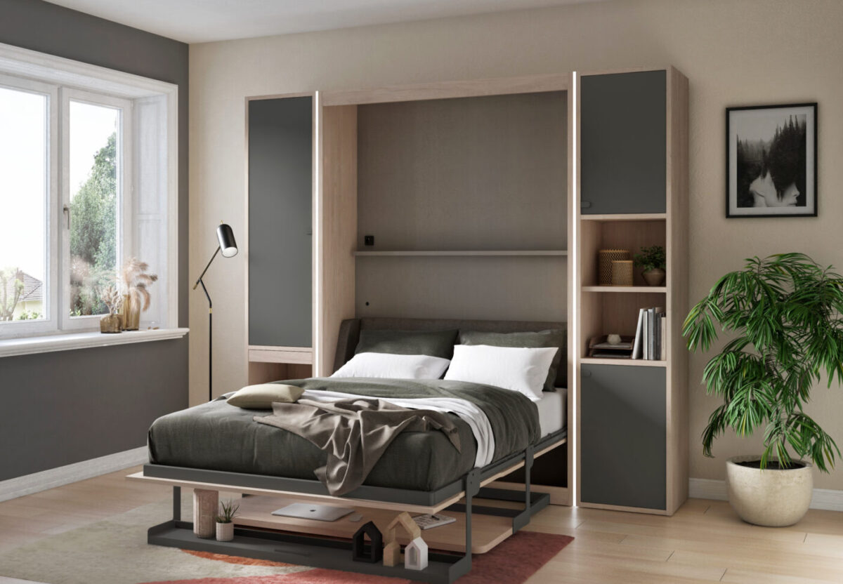 Verticaal bureau open
